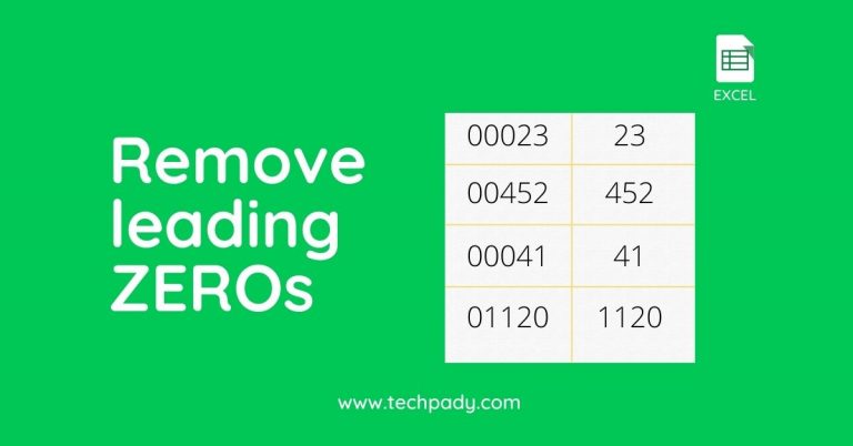 How to remove leading zeros in excel