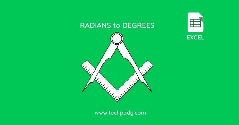 How to convert radian to degrees in Excel