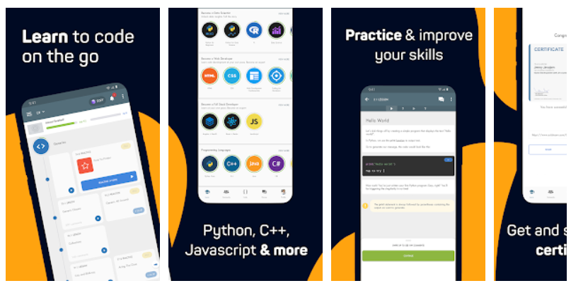 learn coding with an android app