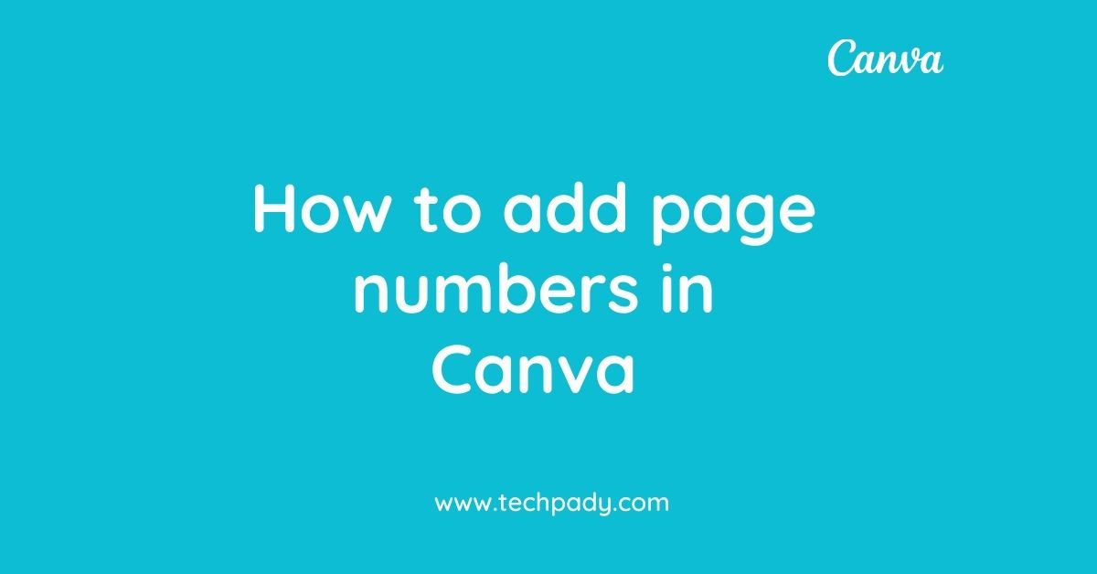 How to add page numbers in Canva